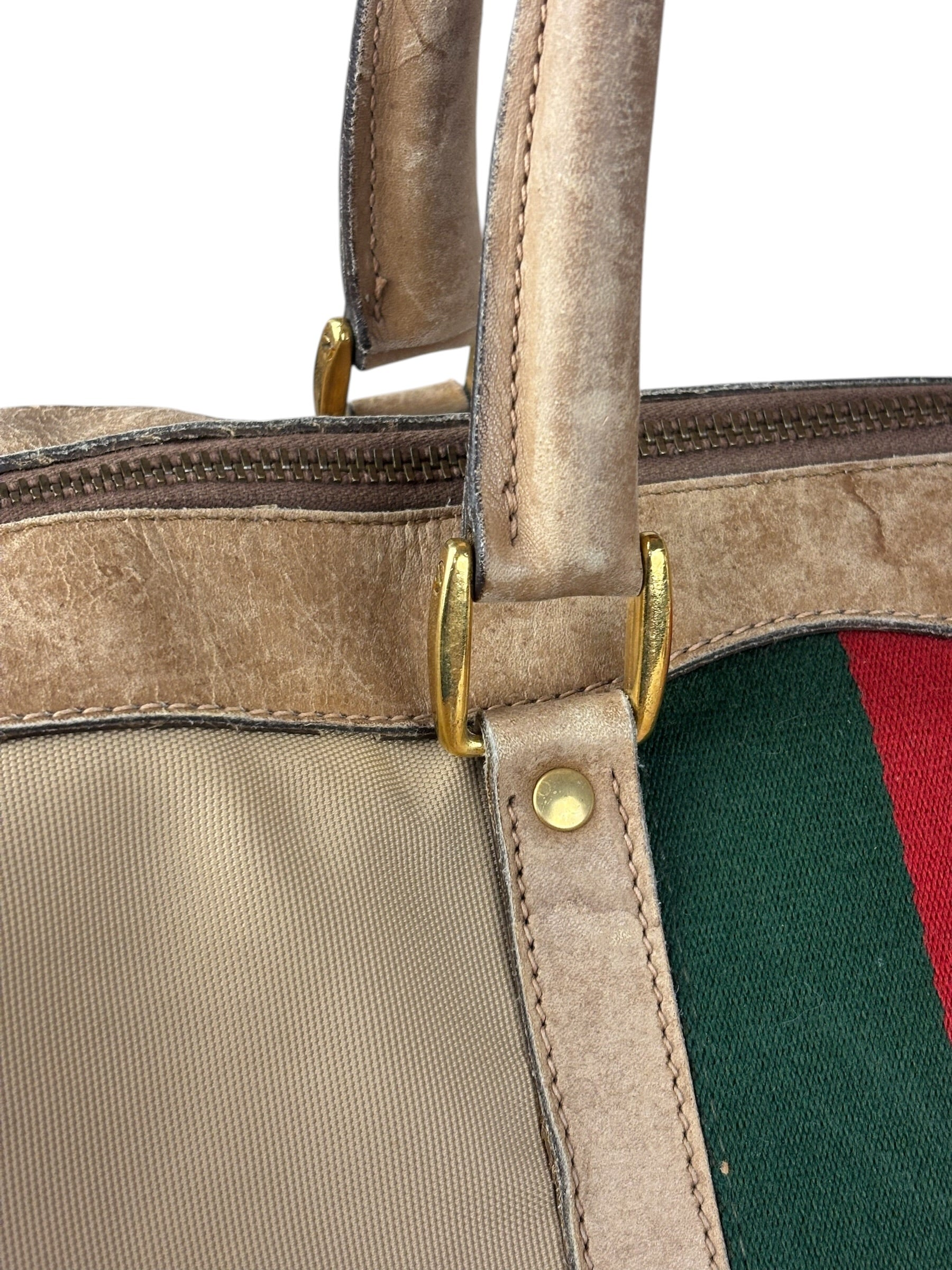 Gucci Vintage Canvas Duffle Bag