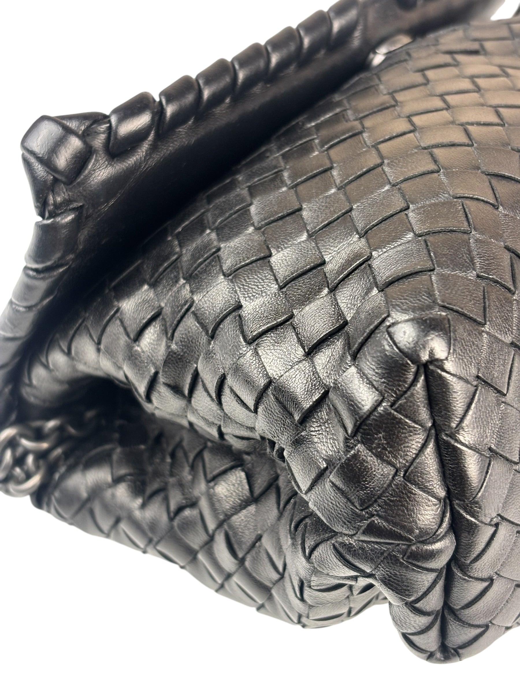 Bottega Veneta Black Intrecciato Shoulder Bag