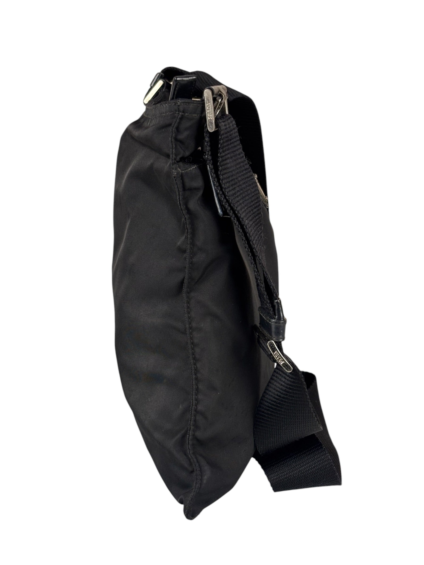 Prada Vintage Black Nylon Crossbody Bag