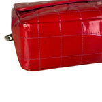 Chanel Red Patent Chocolate Bar Chain Flap Bag 2000