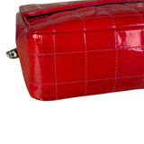 Chanel Red Patent Chocolate Bar Chain Flap Bag 2000