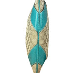 Gucci GG Vintage Canvas Turquoise Trim Hobo Bag