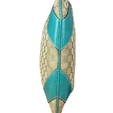 Gucci GG Vintage Canvas Turquoise Trim Hobo Bag