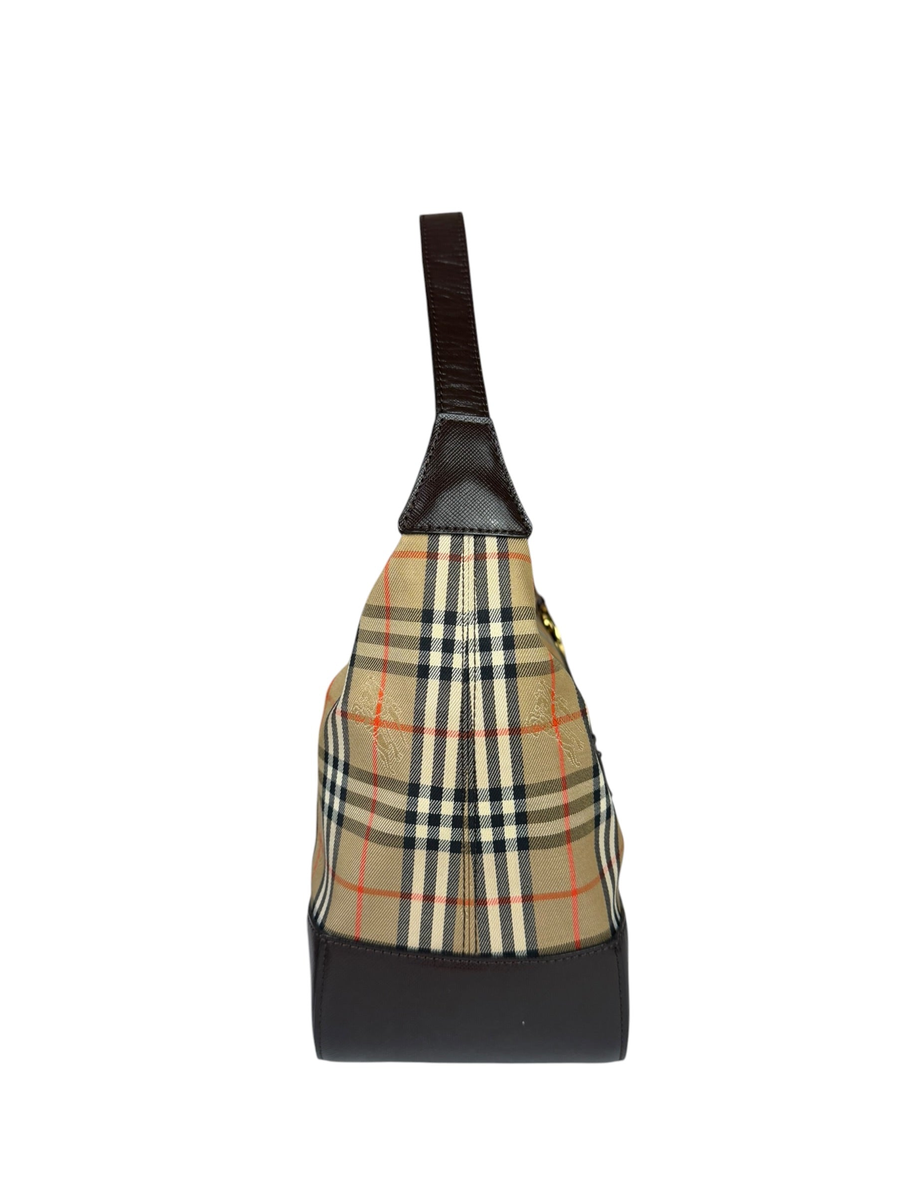 Burberry Vintage House Check Canvas/Leather Shoulder Bag