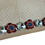 Fendi Pink Python Flower Studded Mini Chain Shoulder Bag