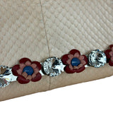 Fendi Pink Python Flower Studded Mini Chain Shoulder Bag