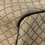 Gucci Beige Leather Trim Diamante Canvas Sukey Tote