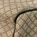 Gucci Beige Leather Trim Diamante Canvas Sukey Tote