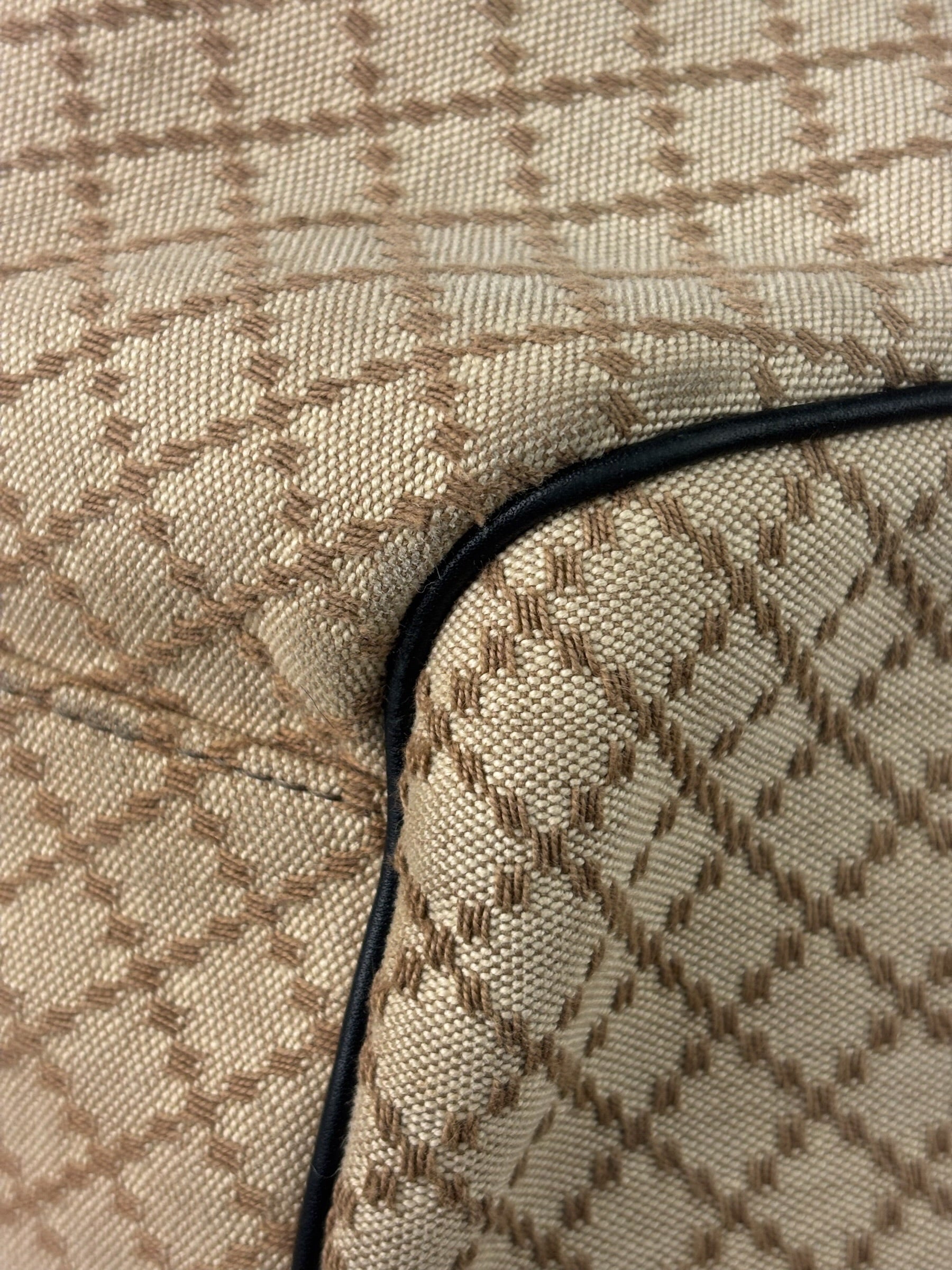 Gucci Beige Leather Trim Diamante Canvas Sukey Tote