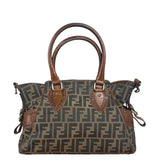 Fendi Vintage Leather Trim Zucca Etnico/Du Jour Tote Bga