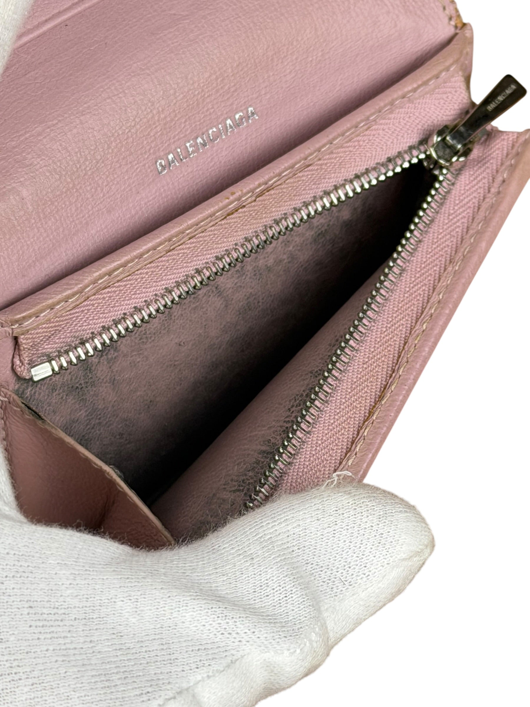 Balenciaga Power Pink Cash/Coin/Card Flap Holder
