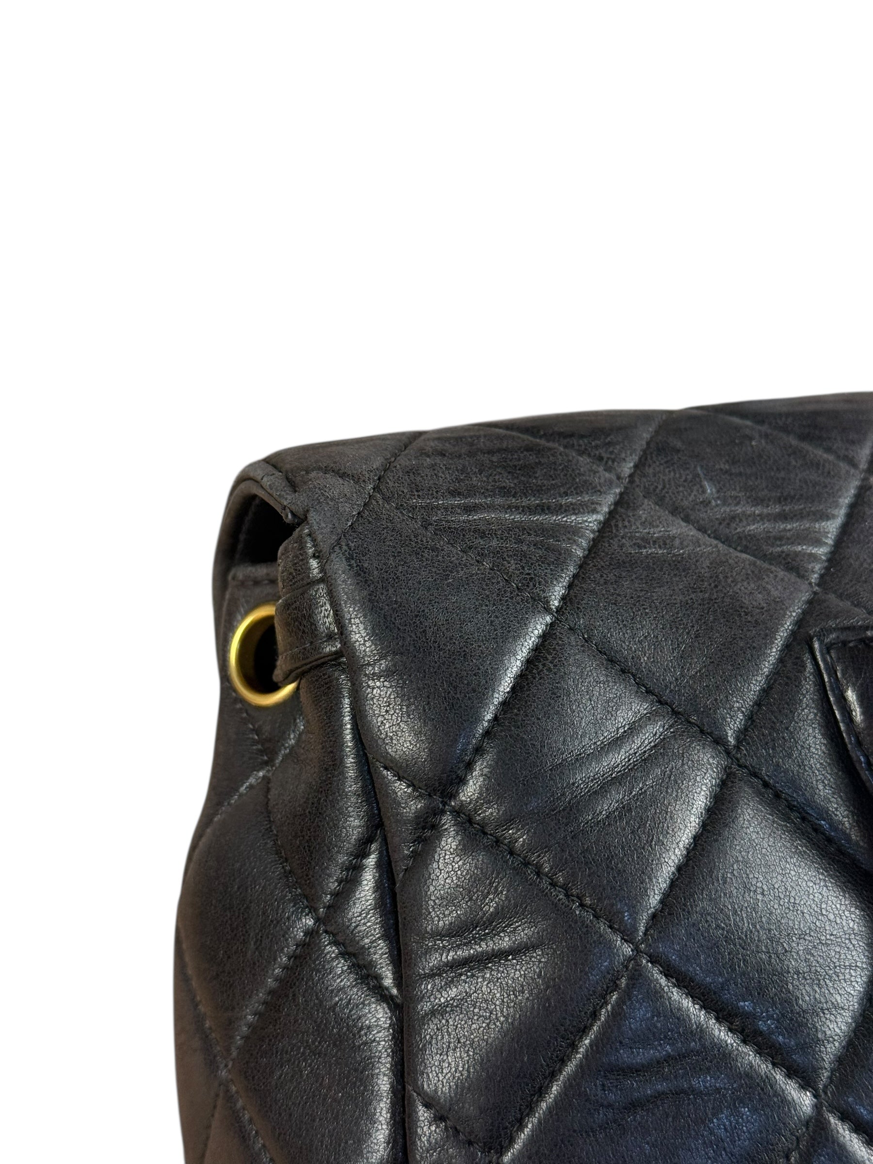 Chanel Black Quilted CC Duma Leather Backpack '97