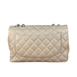 Chanel Beige Clair Jumbo Classic Flap Shoulder Bag 1990