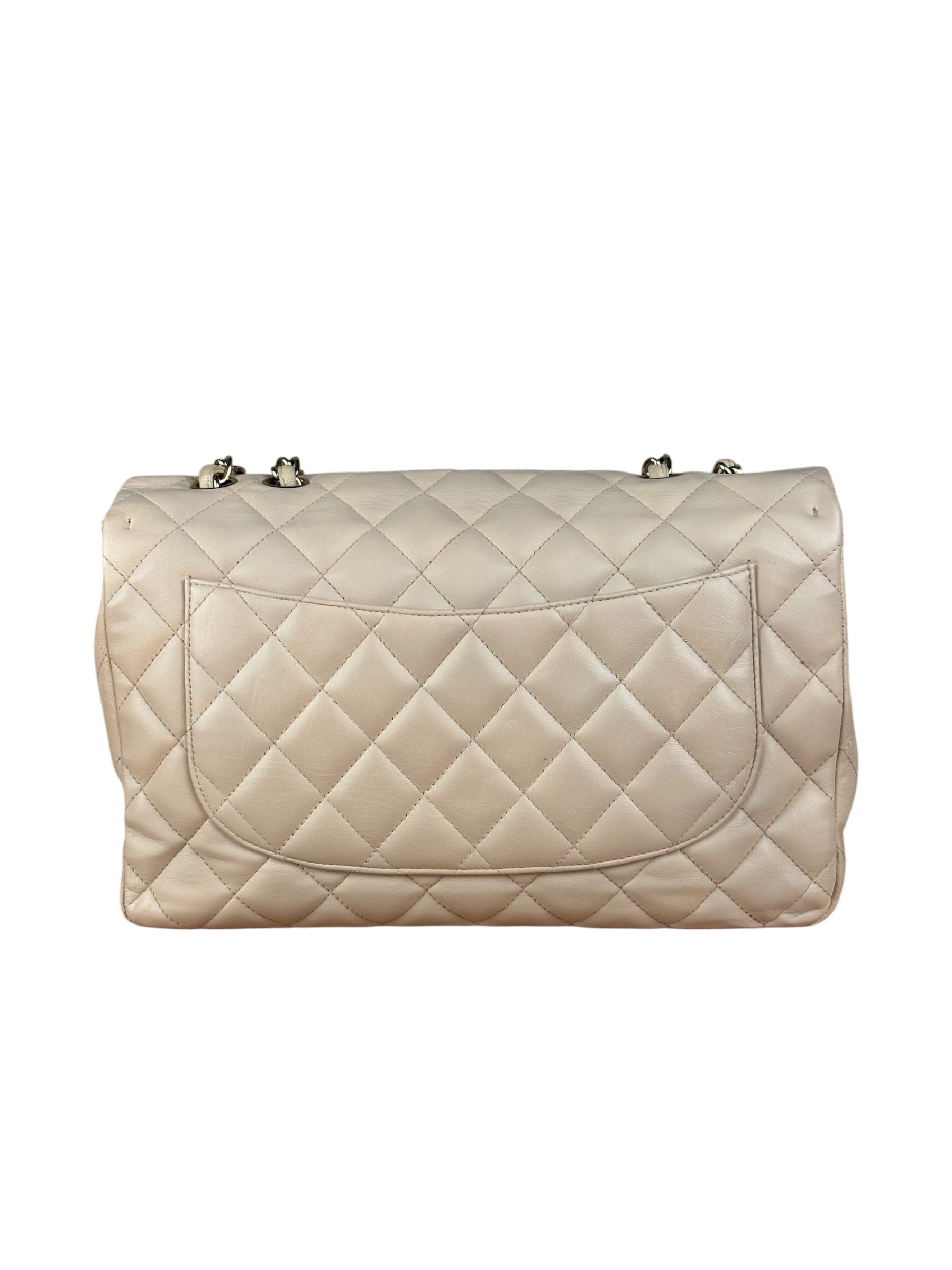 Chanel Beige Clair Jumbo Classic Flap Shoulder Bag 1990