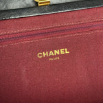 Chanel Vintage Black Chevron Leather Chain Bag