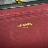 Chanel Vintage Black Chevron Leather Chain Bag