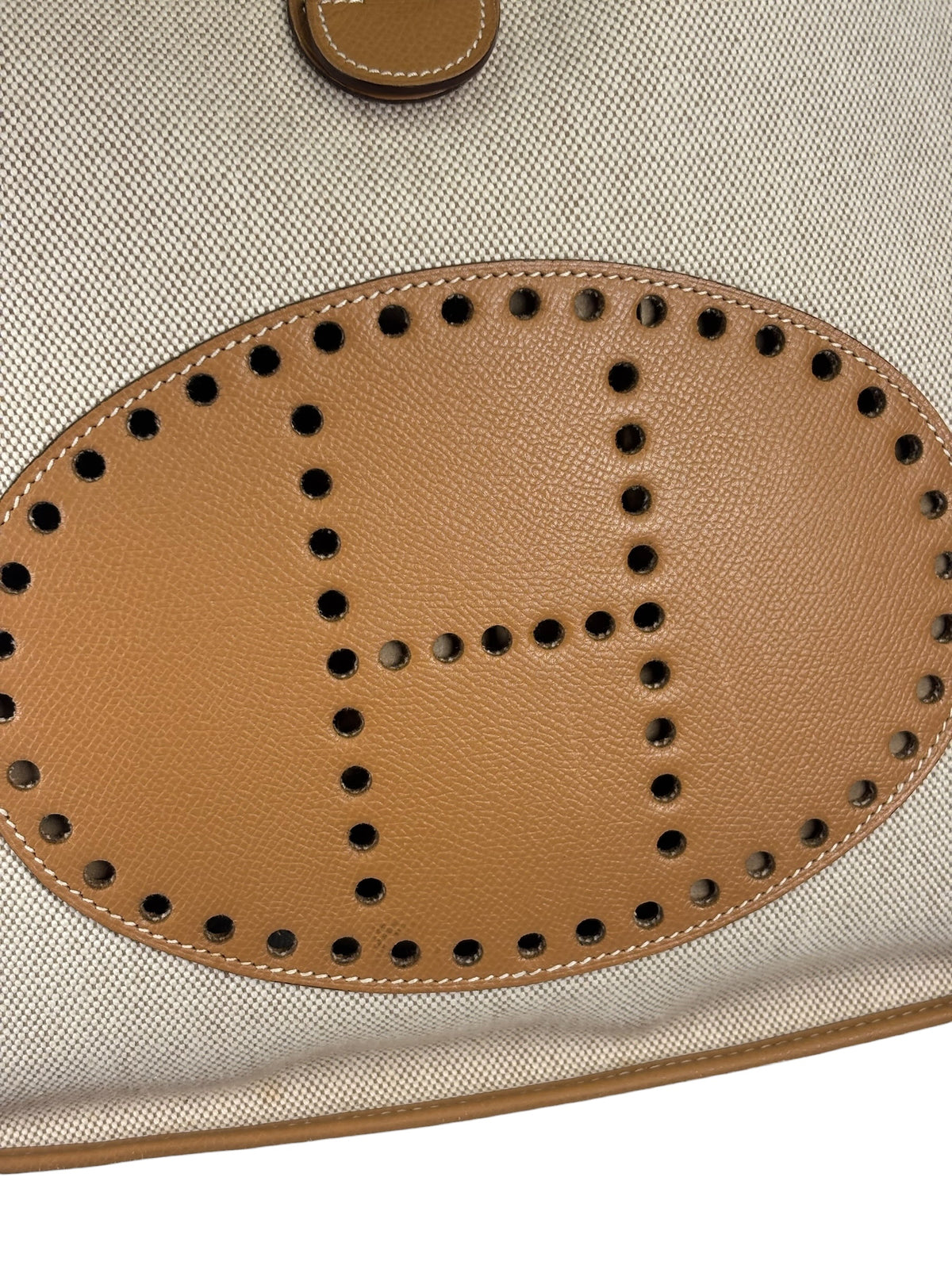 Hermes Brown Leather Trim Evelyne 2004