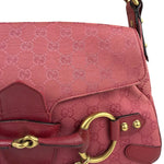 Gucci GG Vintage Pink Canvas Horsebit Shoulder Bag