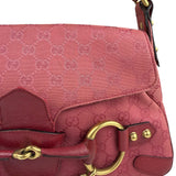 Gucci GG Vintage Pink Canvas Horsebit Shoulder Bag