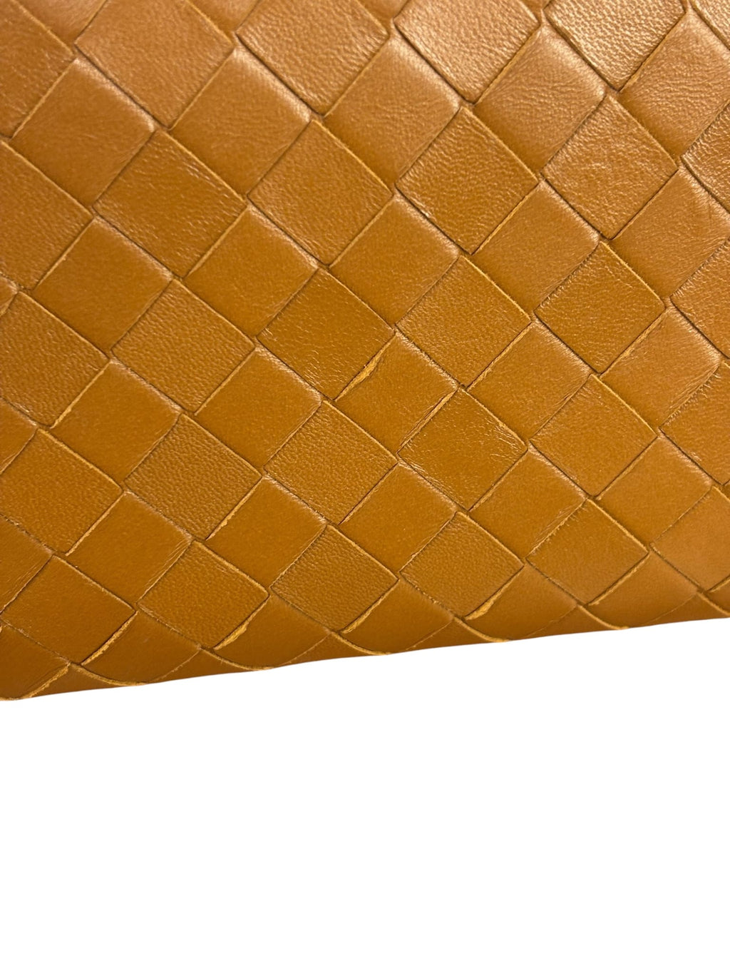 Bottega Veneta Caramel Leather Intrecciato Adiamo Clutch