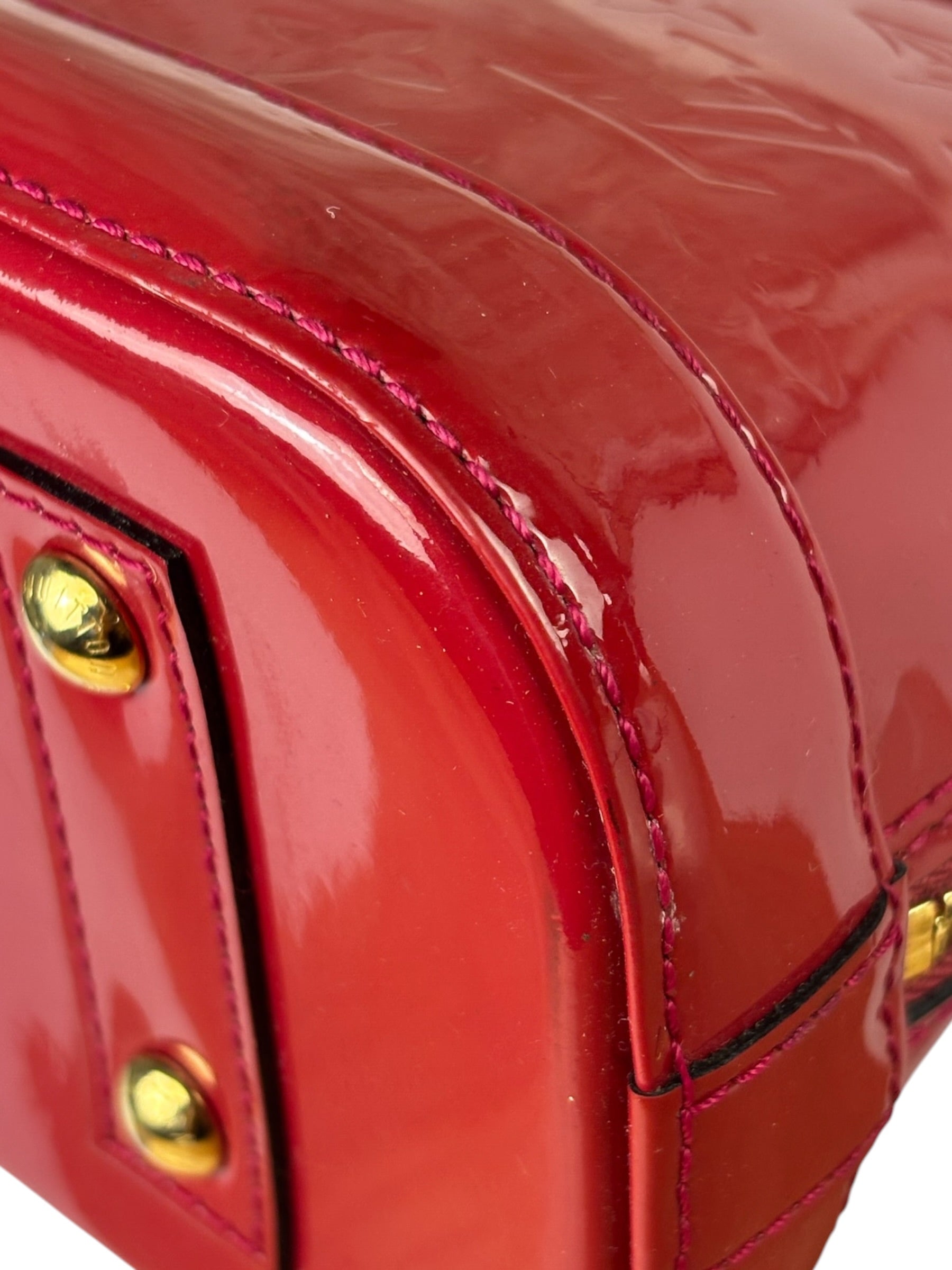 Louis Vuitton Red Vernis Alma BB Handbag