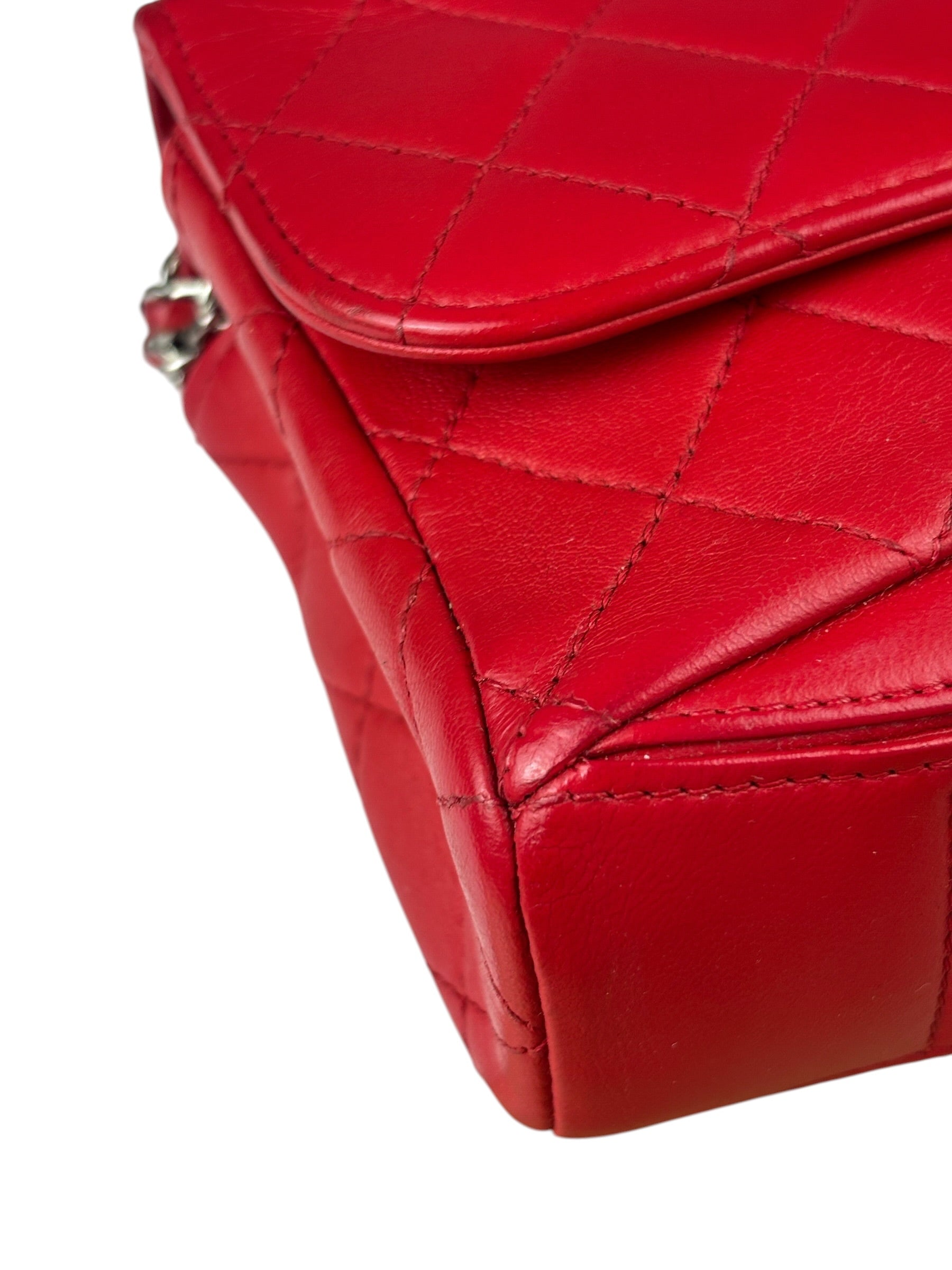Chanel Red Quilted Leather Shoulder Bag 2016