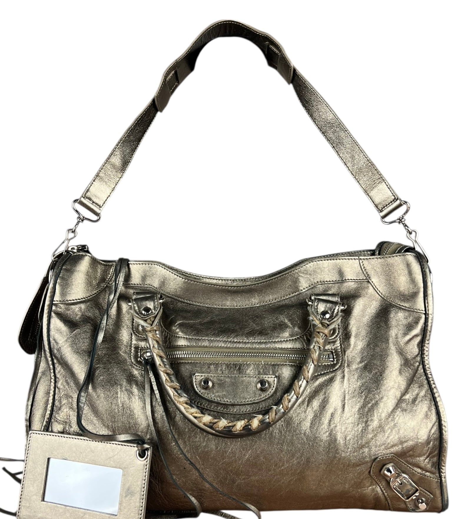 Balenciaga Gold Metallic M Le City Bag