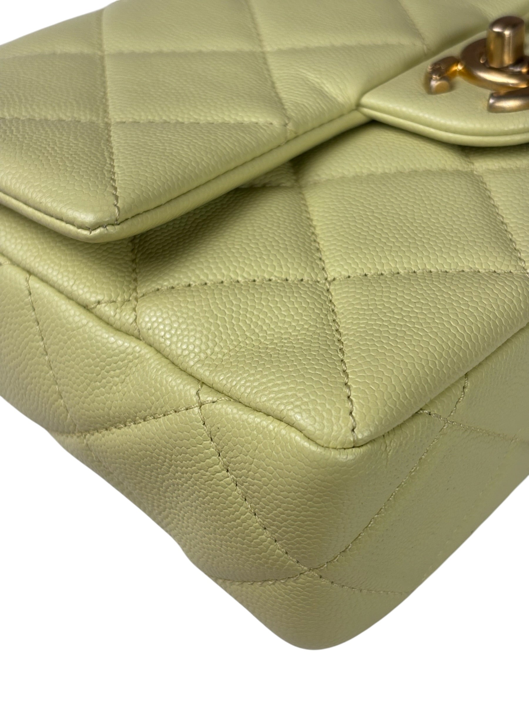 Chanel Yellow Caviar Leather Mini Flap Bag