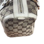 Gucci Bicolor Leather Trim Canvas GG Monogram Shoulder Bag