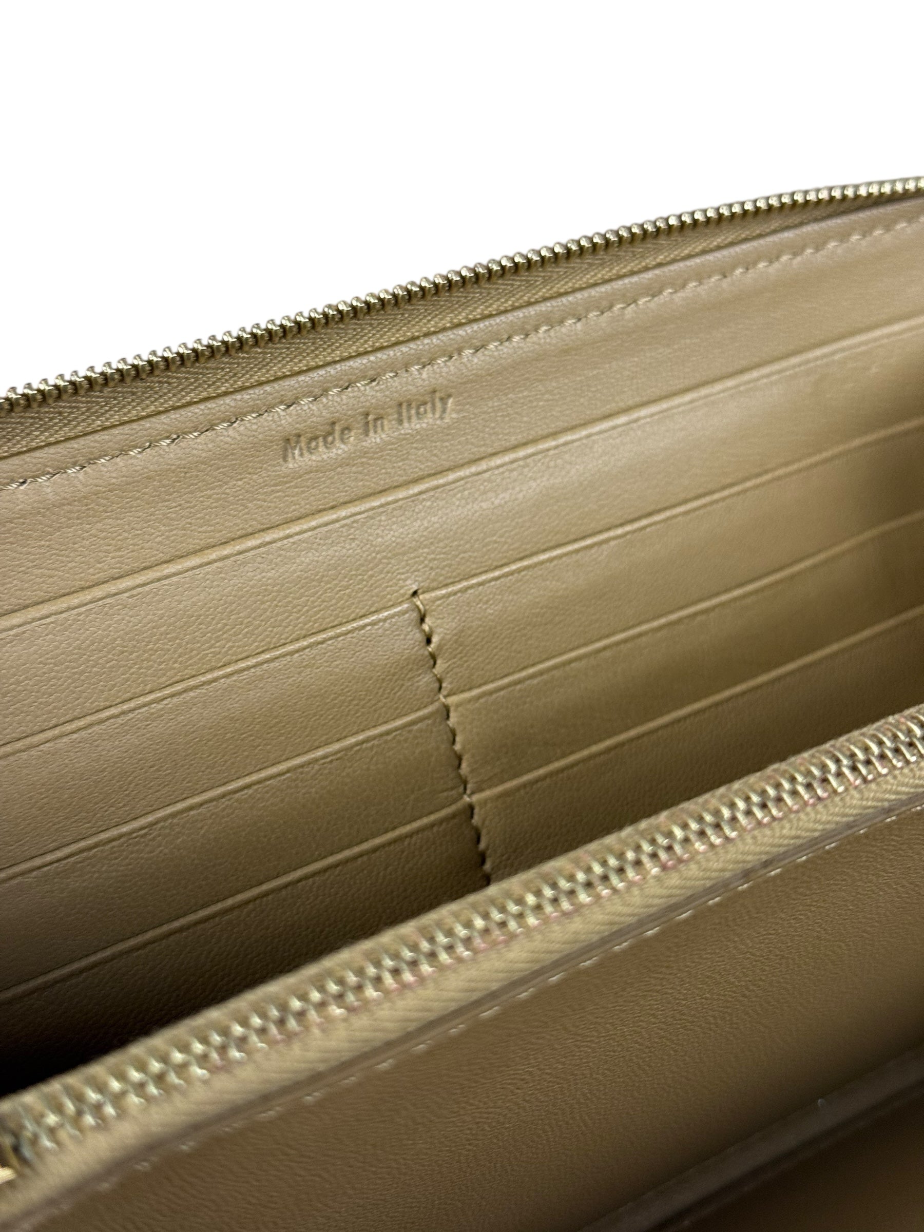 Celine Stripe Leather Zip Wallet