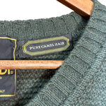 Fendi Green Vintage V-Neck Camel Hair Sweater