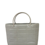 Chanel Silver Nylon Quilted Vintage Mini Chocolate Bar Tote 1997