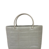 Chanel Silver Nylon Quilted Vintage Mini Chocolate Bar Tote 1997