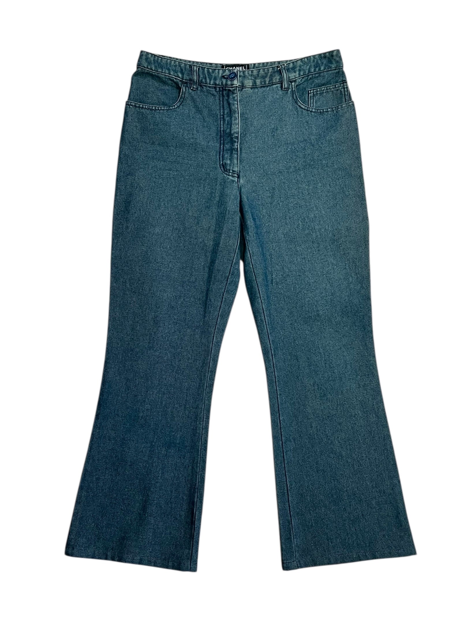 Chanel Dark Wash Logo Jean