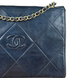 Chanel Black Diamond Stitch Flap CC Bag 1988