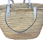 Versace Large White Raffia/Leather Shoulder Tote