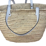 Versace Large White Raffia/Leather Shoulder Tote
