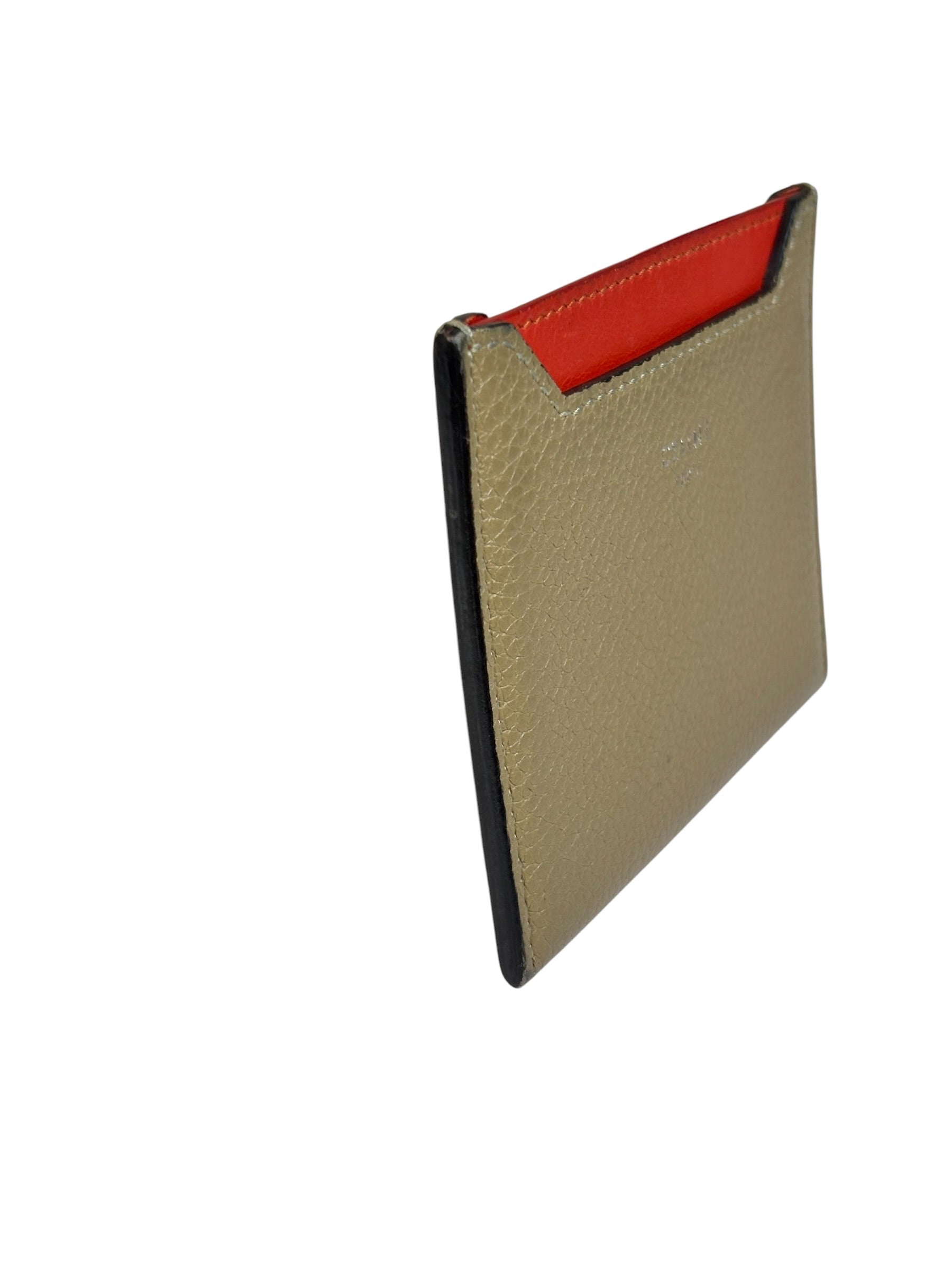 Celine Brown/Red Leather Card Holder
