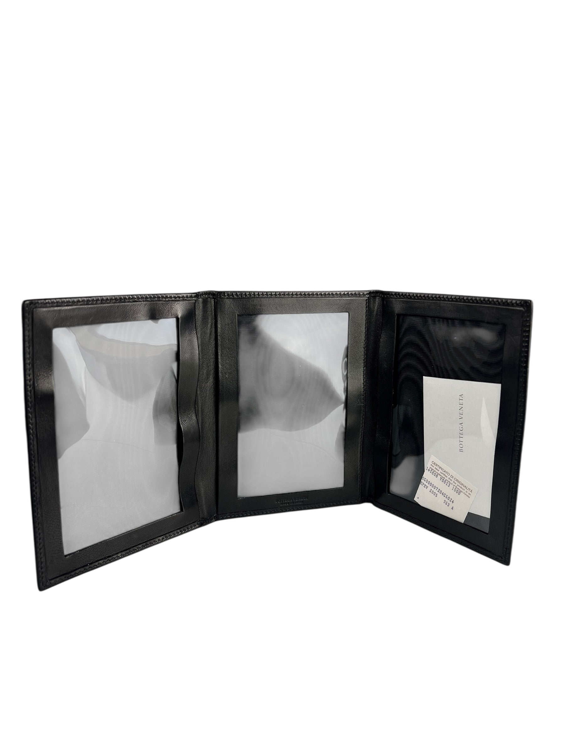 Bottega Veneta Intercciato Black Passport Holder