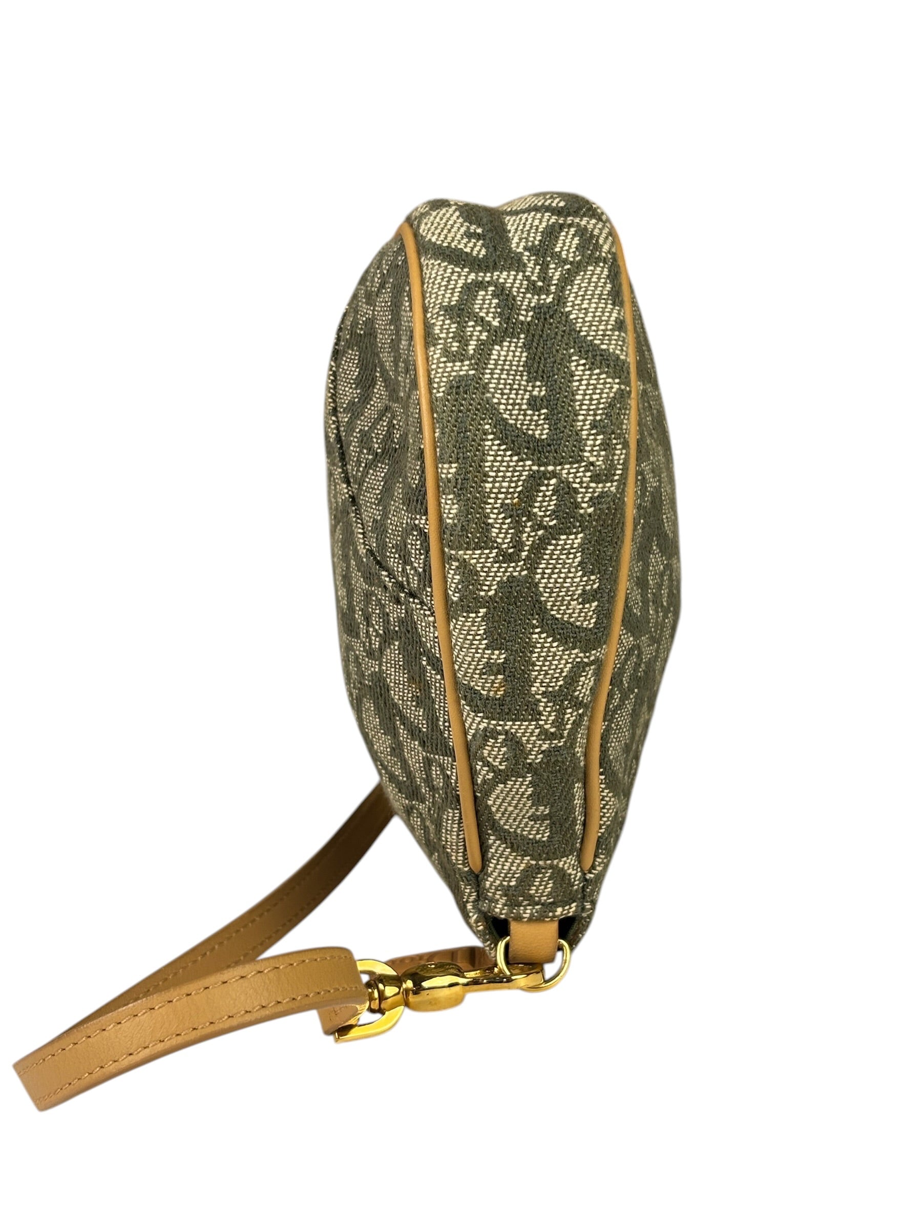 Christian Dior Vintage Green Trotter Saddle Pochette