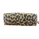 Christian Dior Beige Woven Leopard Print Cosmetic Pouch