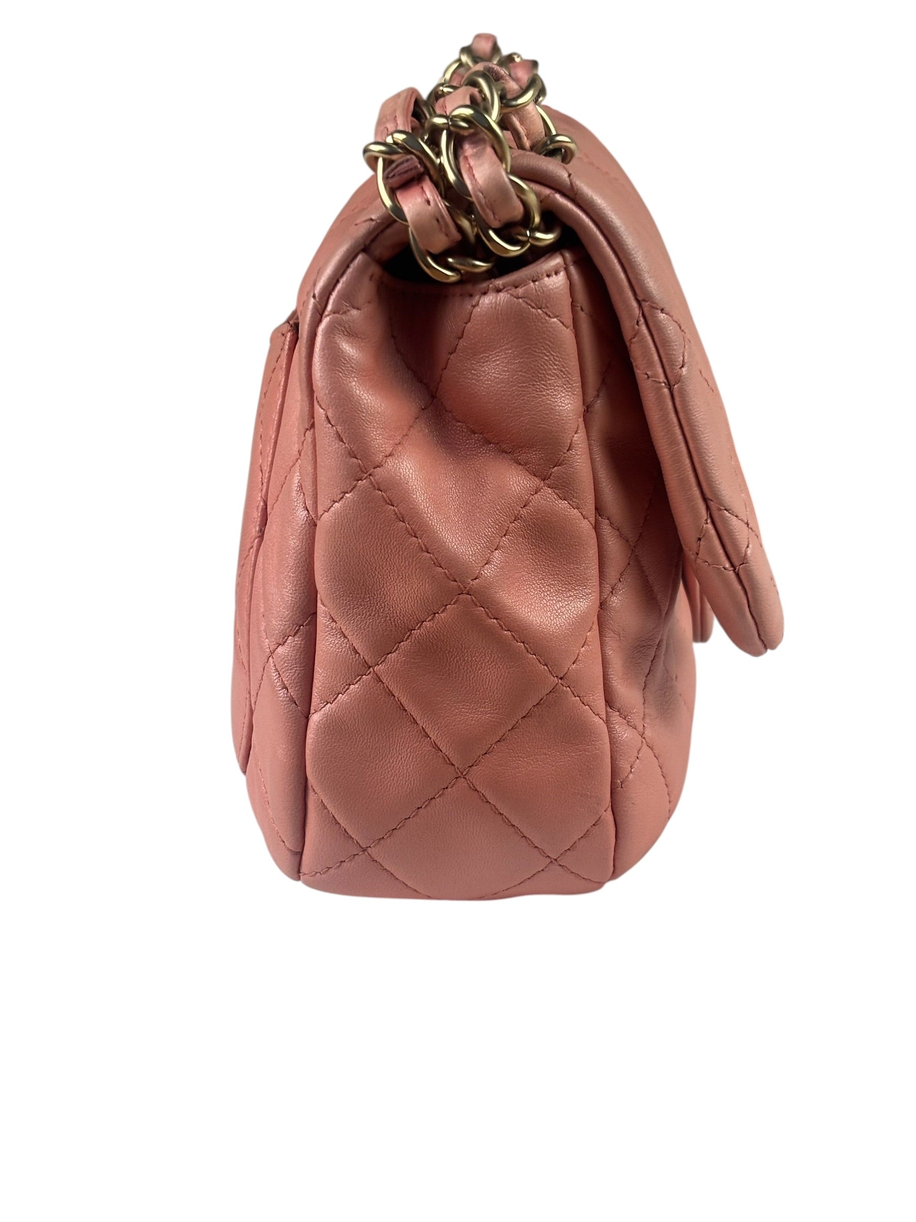 Chanel Pink Quilted Lambskin Timeless Chain Shoulder Bag 2010