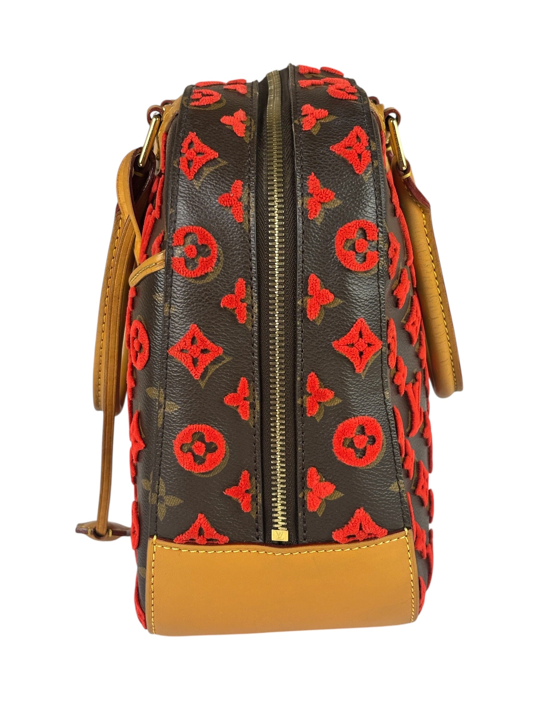 Louis Vuitton Red Tuffetage Cube Monogram Deauville