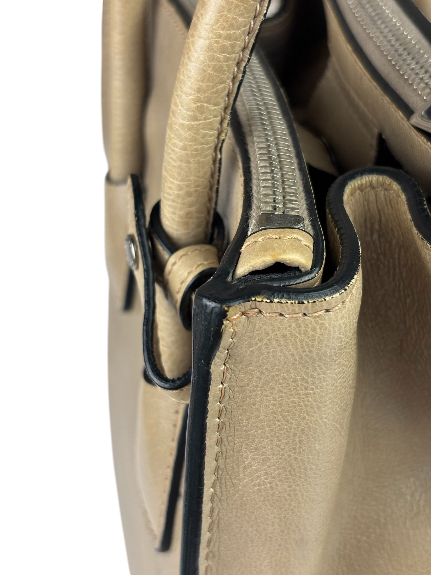 Prada Beige Glace Calf Twin Tote