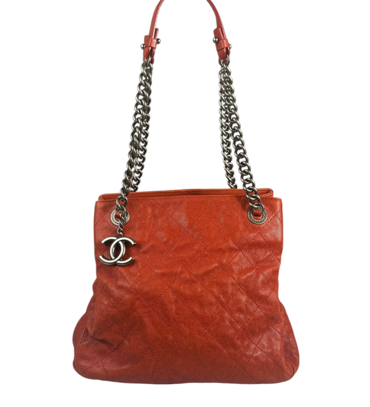 Chanel Red Caviar Quilted Small Frame Shoulder Bag 2011