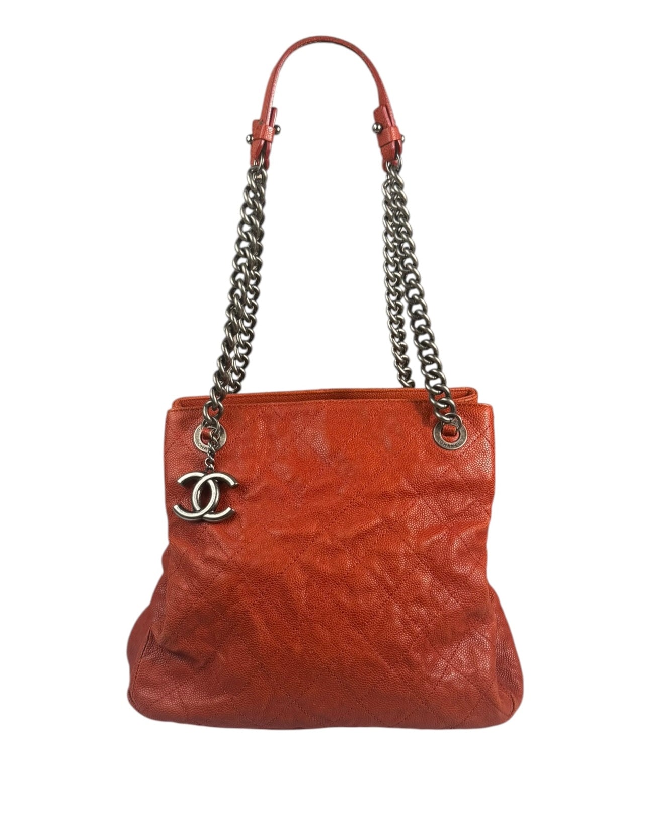 Chanel Red Caviar Quilted Small Frame Shoulder Bag 2011