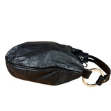 Fendi Vintage Black Leather Oyster Hobo Bag