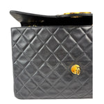Chanel Black Quilted Leather Jumbo Flap Bag 1995
