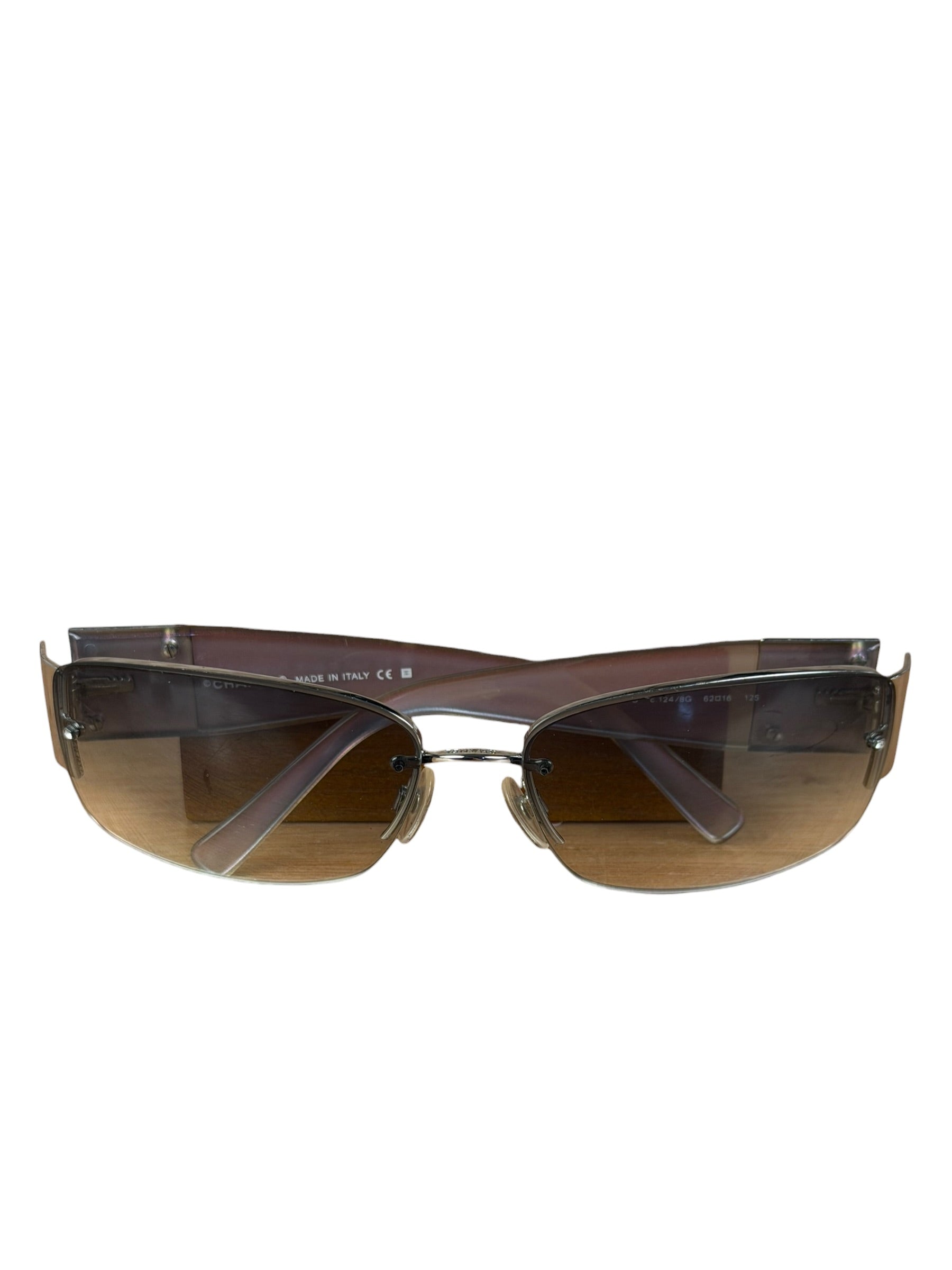 Chanel Vintage Rimless Shield Sunglasses 4117-B