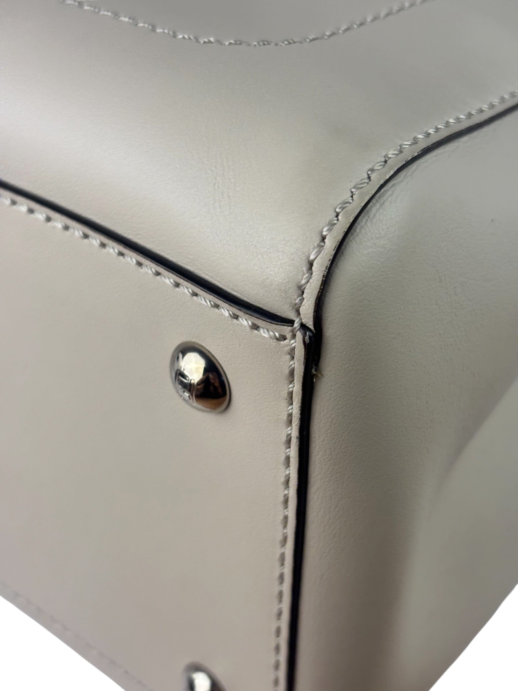 Fendi Cream Leather Latte Two-Way Bag
